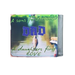 Personalized Bi-Fold Wallet Customizable Design for Fathers Day, Birthday or Gift for him with Unique Logo Options Hand Wash Only Advanced Printing Technology for Vivid Lifelike Images