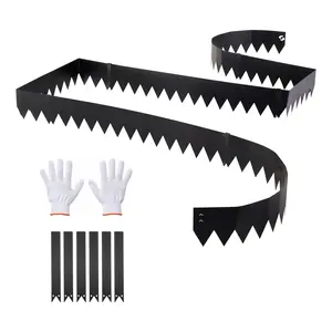 VEVOR Galvanized Steel Landscape Edging, 6-Pack 40 x 6 Inch Metal Edging for Landscaping with 6 Mounting Clips, Bendable Metal Garden Edge Border for Flower Bed, Yard Pathway, Black