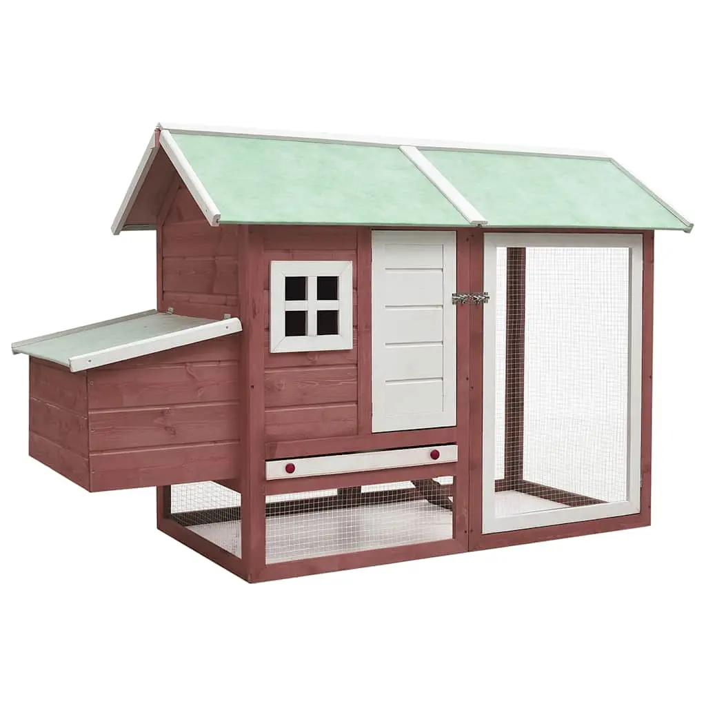 vidaXL Rabbit Hutch, Bunny Cage with Pull Out Tray, Rabbit Enclosure for Outdoor, Pet House for Small Animals, Mocha Solid Pine and Fir Wood 170862