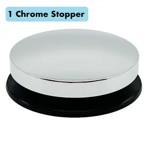 DrainFunnel Chrome Bathtub Stopper, For 1.3"-1.7" Drains, Includes 1 Stopper and 2 Gaskets