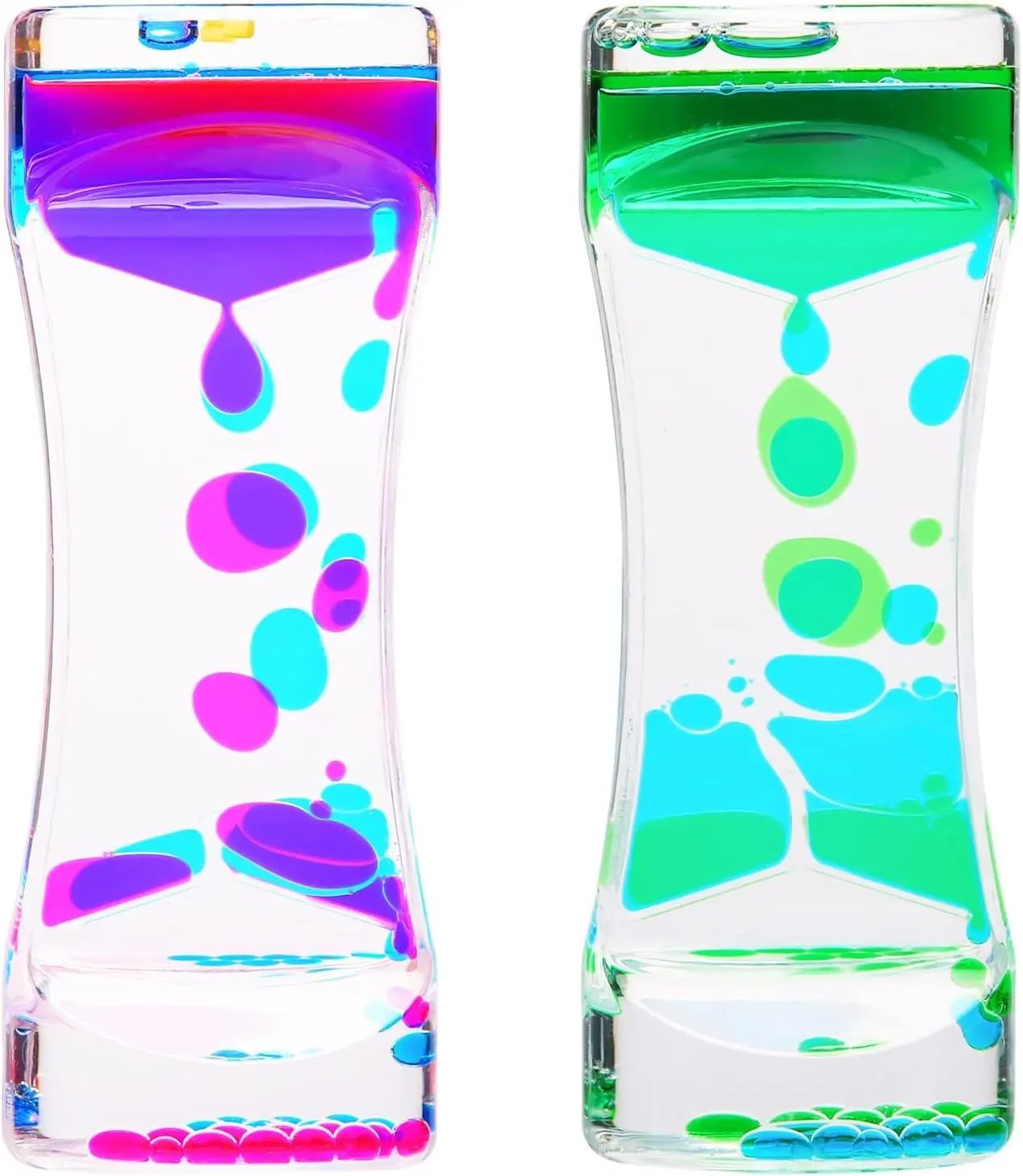 CAILINK Liquid Motion Bubbler Timer 2Pack Sensory Toys for Relaxation, Floating Color Lava Timers