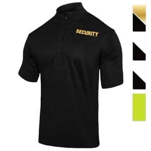 ROTHCO Men's Moisture Wicking Fitted Knit Security Guard Polo Shirt - 100% Polyester Shortsleeve Menswear Top with Ribbed Hem, Button Closure, Sweat-Resistant Letter Print for Workwear Uniform Use