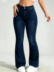 WH53 High Waisted Stretchy Denim Jeans for Women, Flare Jeggings Bootcut Denim with Multi-Pockets ,Classic Women's Pants, Daily Urban Fashion Wear for All Seasons.