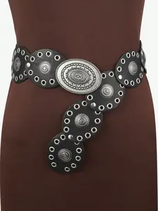 1 piece, 2026 new retro Western Buckle belt, women's accessory suitable to pair with skirts, sweaters, and blazers, studded leather wide belt, perfect for parties, balls, and various holidays as a gift for friends, Vintage Western Belt