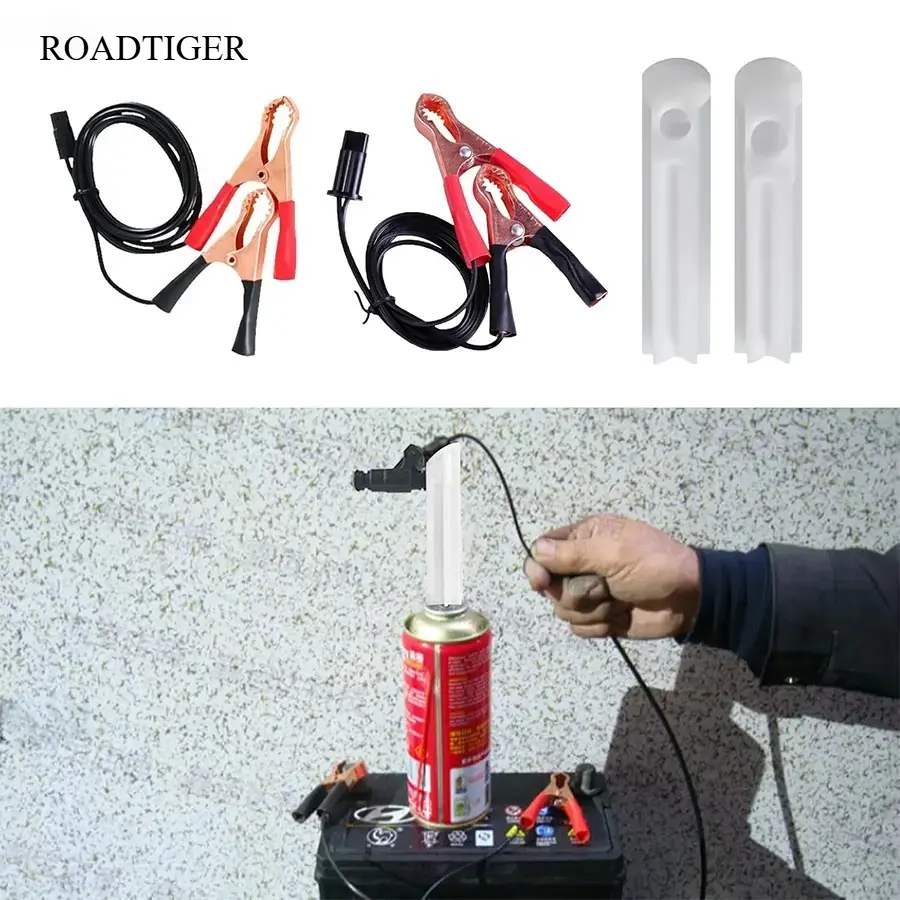 4Pcs Fuel Injector Cleaner Kit, Universal Fuel Injector Flush Cleaner Adapter DIY Cleaning Tool Kit with Test Lead, for Car Fuel Injector Tester Fuel Pump Pressure Test, TikTokShopBlackFriday