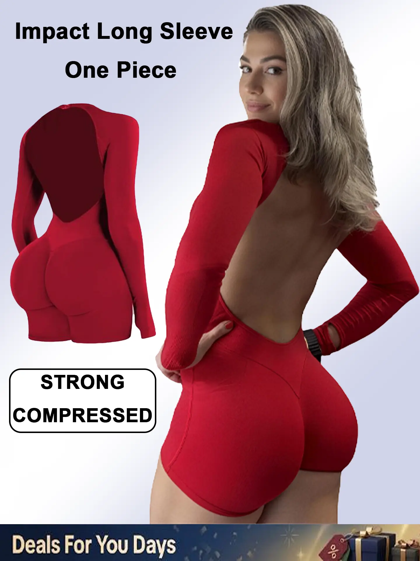 [SIZE UP 1] [STRONG COMPRESSED] GYMER Impact Long Sleeve One Piece Unitard Fitness Gym Bralette Soft Workout Activewear Womenswear  Gym Clothing Athletic Jumpsuit