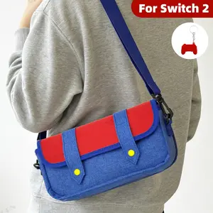 Switch2 Crossbody Bag, Game Style Carrying Case with 8 Card Slots, Large Capacity Protective Storage Pouch for Nintendo Switch2 Accessories