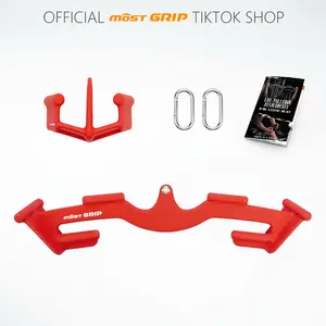 MOST GRIP LAT Pull Down Bars Set with 8 Ergonomic Handles, Triangular Stability LAT Pulldown Attachments for Whole Back Training, Non-Slip Cable Machine Attachment for Gym Home Workout