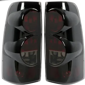 LED Car Tail Light Assembly - Left & Right Replacement Taillight Housing for 1999-2006 Chevy Silverado 1500/2500/3500, 2007 Classic, 1999-2002 GMC Sierra 1500/2500/3500, Black/Smoke, ABS Material, IP67 Waterproof Car Lighting Accessory, Led Lights Car, Ca