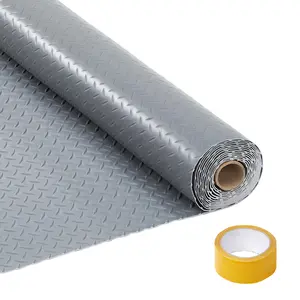 Non-Slip Garage Floor Mat – 2.8mm Thick Diamond Plate PVC Rubber Roll – Heavy-Duty Protective Flooring for Garage, Gym, Warehouse – with Adhesive Tapes