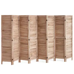 fathersdaygift  VEVOR Wood Room Divider, 8 Panel Wood Folding Privacy Screen, 66.9 InchesTall Indoor Louvered Partition Divider, Portable Decoration Screen, for Room Separation, Home, Office, Restaurant Bedroom