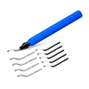 10- HSS Deburring Tool Set -  Steel  for Metal, , Copper, PVC, ,  &  Prints - Manual Chamfer & Reamer with Metal Handle