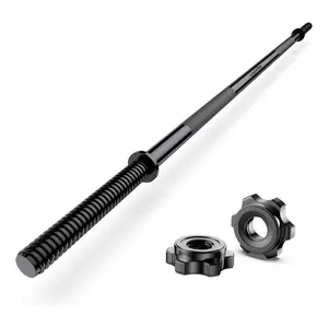 55" Weight Lifting Bar, 1" Standard Straight Barbell Bars for Weight lifting, Olympic Barbell Bar for Bench Press/Hip Thrusts/Squats/Lunges for Gym and Home, 2 Star Star-nuts (480lb Weight Capacity)