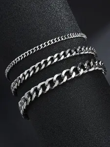 Men's Minimalist Chain Bracelet, Polished Bracelet, Fashionable Stainless Steel Jewelry for Party, Daily Clothing Decor, Trendy All-match & Exquisite Jewelry for Birthday Gift