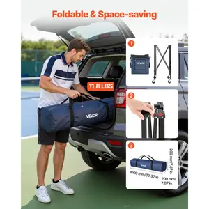 Fathersdaygift VEVOR 2-in-1 Tennis Pickleball Hopper, with Pickup Tube, Foldable Pickleball Basket Cart with with Wheels, Holds 150 Tennis Balls or 260 Pickleballs, Portable Pickleball Caddy Holder, for Trainingdealsforyoudays