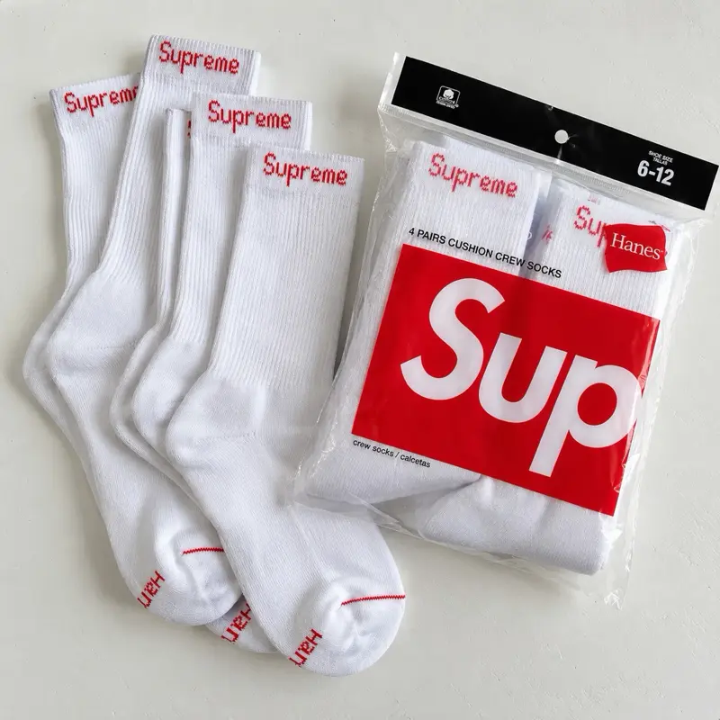 Supreme Hanes Cushion Crew Socks (4 Pack) White Sizes 6-12 Men’s Supreme Hanes Cushion Crew Socks (4 Pack) White Sizes 6-12 Men’s