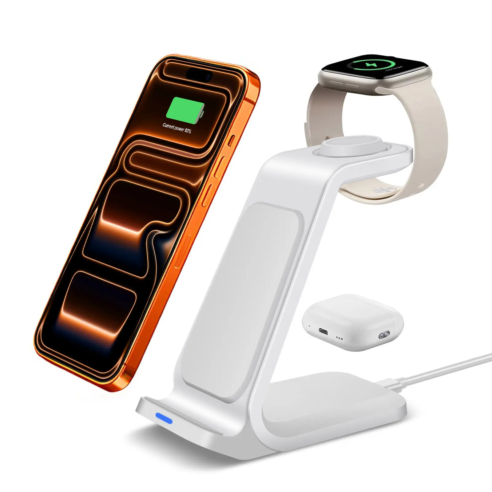3 in 1 Charging Station, Wireless Charging Stand, Multifunctional Fast Charging Station for iPhone 17 Pro Max 16 15 14 13 12 11, Apple Watch & AirPods, Portable Charging Station Adapter Metal,back to school,back to school haul