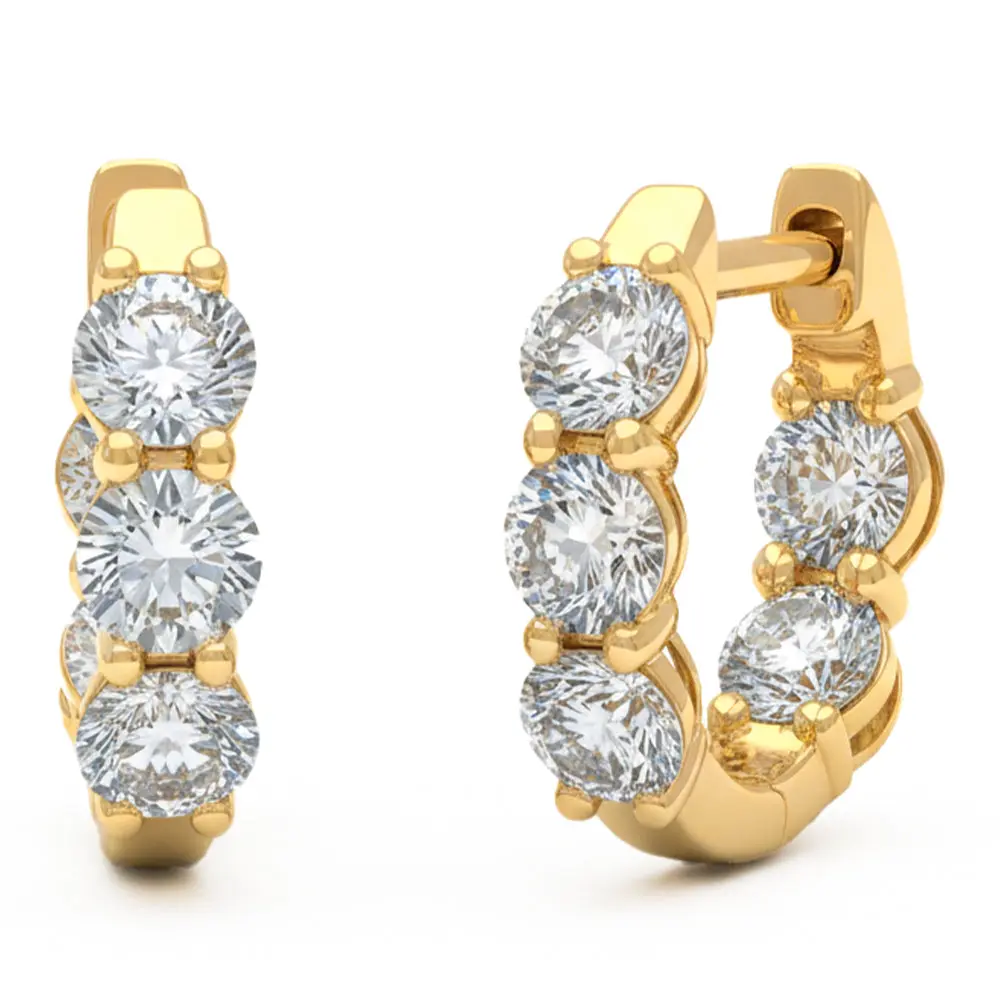 1ct 14K Yellow Gold Lab Grown Diamond Earrings