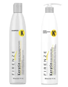 VIKVAL Firenze Deluxe Keratin Haircare Shampoo & Cleanser with Hyaluronic Acid, Salon-Grade Restore Conditioner 2-Pk, 10.1 fl oz Each
