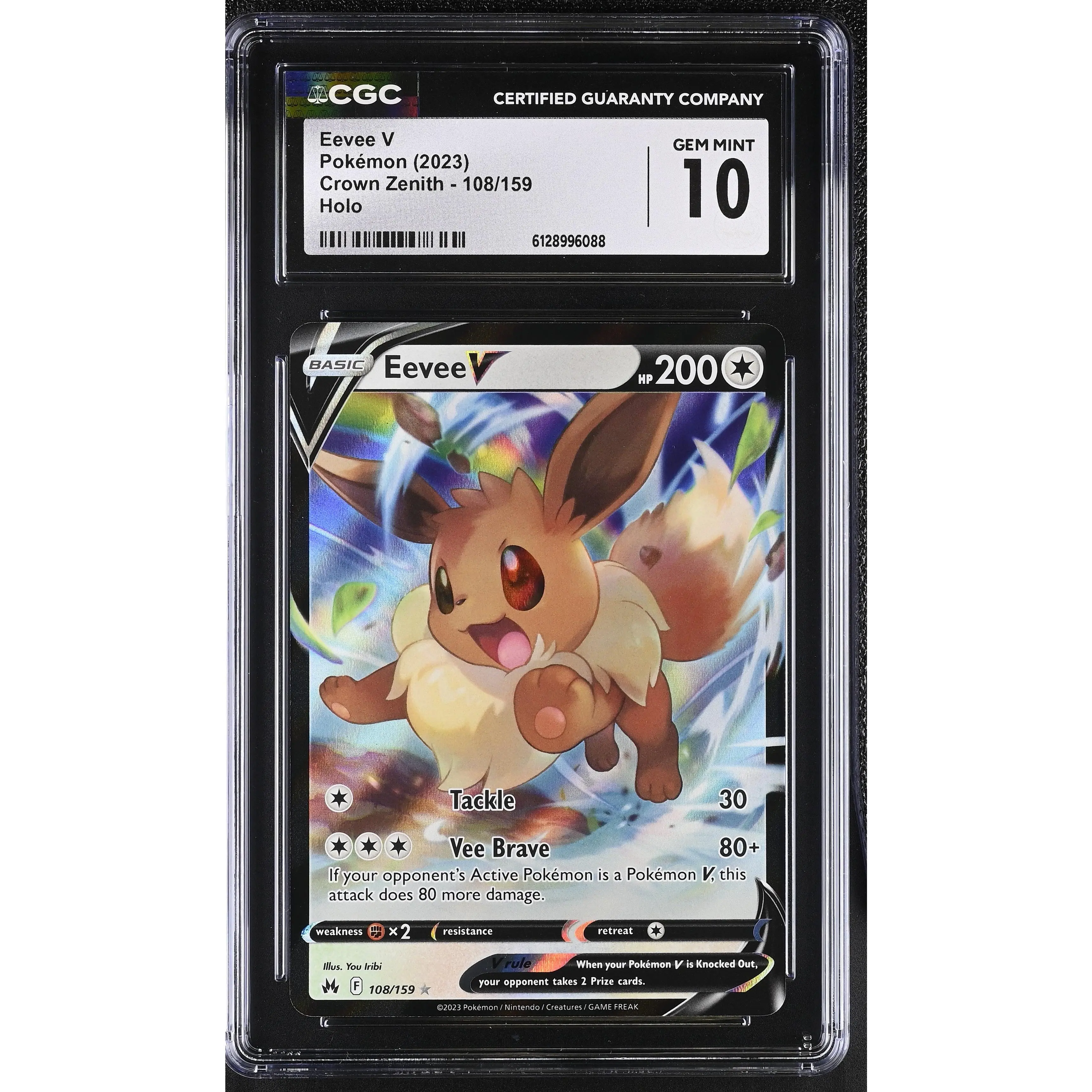 POKEMON TCG: CROWN ZENITH - EEVEE V - 108/159 (HOLO) (ENGLISH) (GRADED / CGC 10) (📌 CONDITION 9.5)