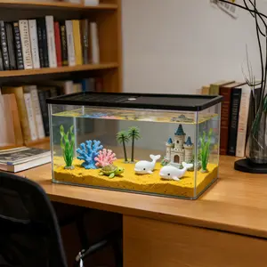 Beginner Fish Tank, Pet Aquarium, Suitable for Small Fish, Baby Turtles, Small Reptiles, Ideal for Beginners, Fishbowl