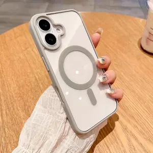 Transparent MagSafe Magnetic Phone Case Cover Compatible With iPhone 17 /Air /16 /15/14/13/12 /Plus /Pro /Pro Max / X XsMax  Samsung S25 S24 S23 S22 Plus/ULTRA/FE Matte Shockproof Protection Casing anti-fall protection