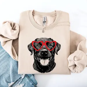 Black Lab, Labrador, Pet, Dog Breed, Valentine's Sweatshirt, Crewneck, Crew Neck, Sweater, Love, Heart, Dog Lover, Animal Lover