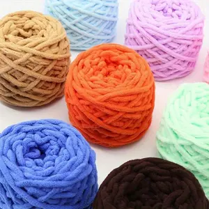Chunky Blanket Knitting Yarn, Luxury Thick Polyester Jumbo Weaving Crochet Craft Handicraft Yarns for Throw Blanket Pillows 100g/1Ball