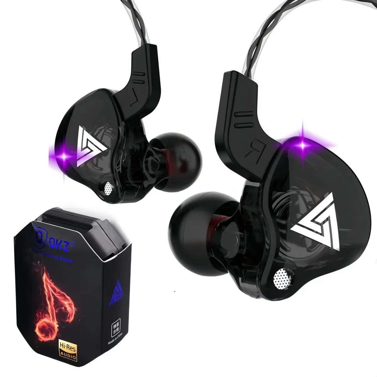 QKZ-AK3/AK6 Wired In-Ear Earphones with Mic – HiFi Subwoofer, Noise Cancelling, 3D Stereo Sound for Gaming, Sports & Gym