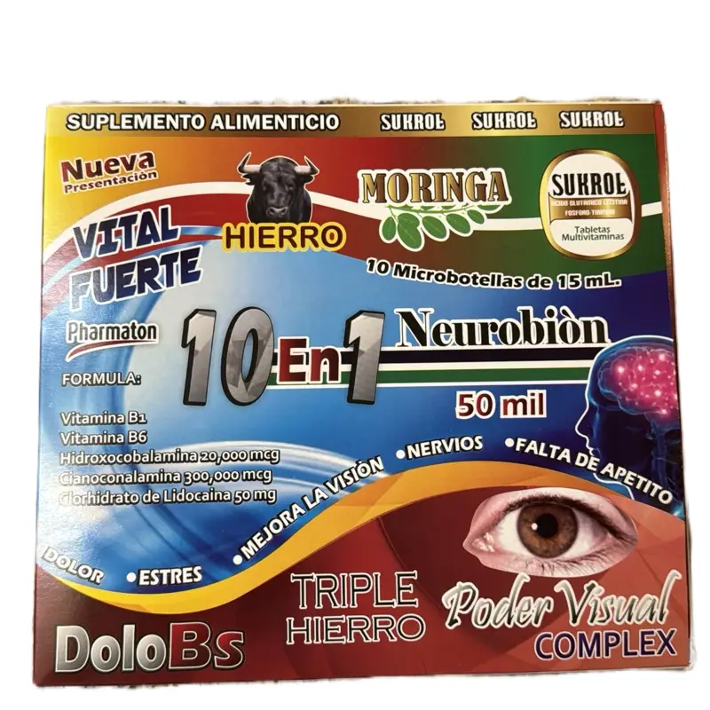 Hiero Vitamin B12 10 With Moringa - B12 Antioxidant Dietary Supplement for Healthcare and Edible Fitness, Includes 10 Microbacterias of 15 mL