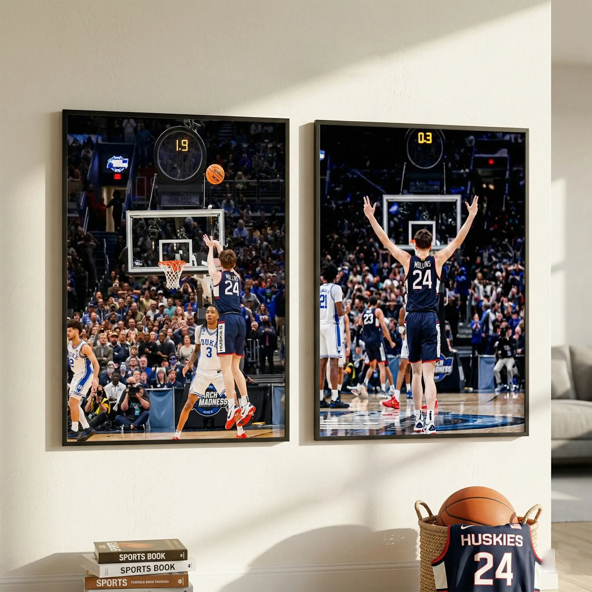 Braylon Mullins Poster, UConn Basketball Print, Game Winner In Final Second 2026 Wall Art, Man Cave Decor, UNFRAMED