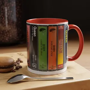 Fleetwood Mac Albums Cassette Collection Retro Accent Mug