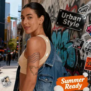 【Postural correction】Beige Wireless Sports Bra for Women - Full Coverage, Soft Breathable with Non-Removable Cups | Yoga, Gym & Daily Workout Activewearily Workout Activewear