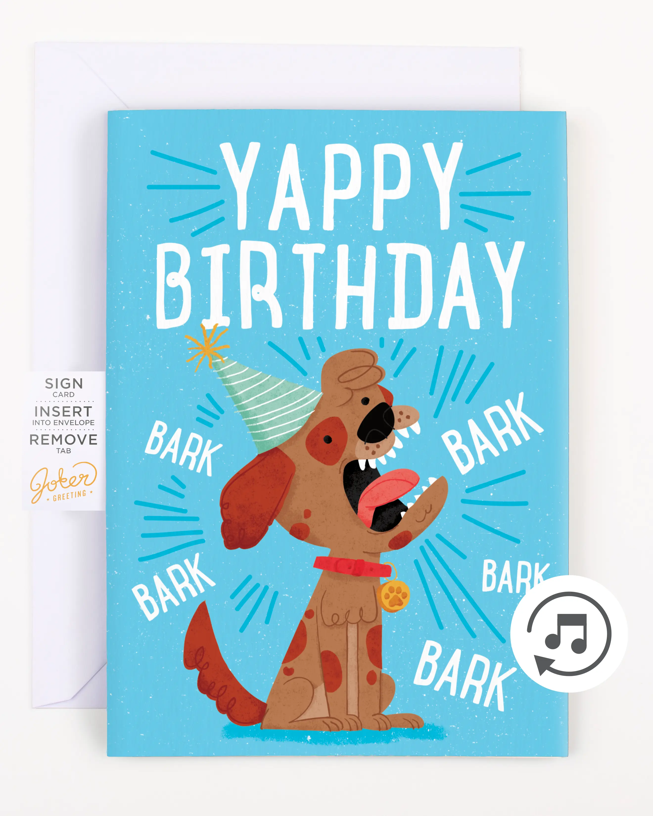 Endless Barking Birthday Card with Glitter