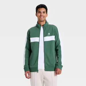 Men's Embroidered Track Jacket - All in Motion Forest Green L