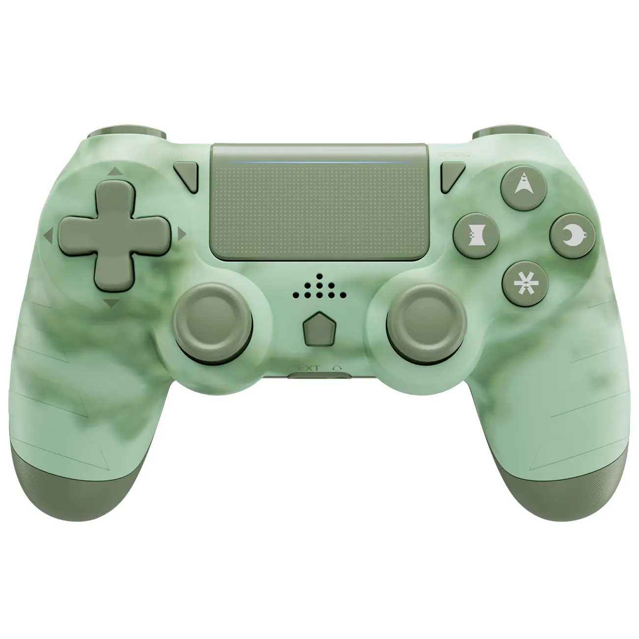 ISHAKO Wireless Console Controller - Multi Platform Gamepad for PS4, PS3, PC, Android, iOS, with Double Vibration, Motion Sensing, Touchpad, Speaker, Fast Charging, PS414 Green, Universal Rechargeable Accessory