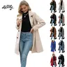 SCUSTY Women Fall Winter Wool Blend Camel Mid-Long Coat Notch Double-Breasted Lapel Jacket Outwear SohoChic