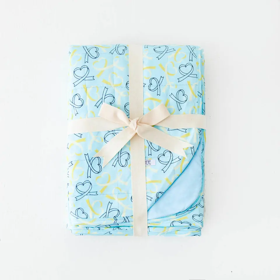 Heart of Gold Quilted Children's Bamboo Blanket