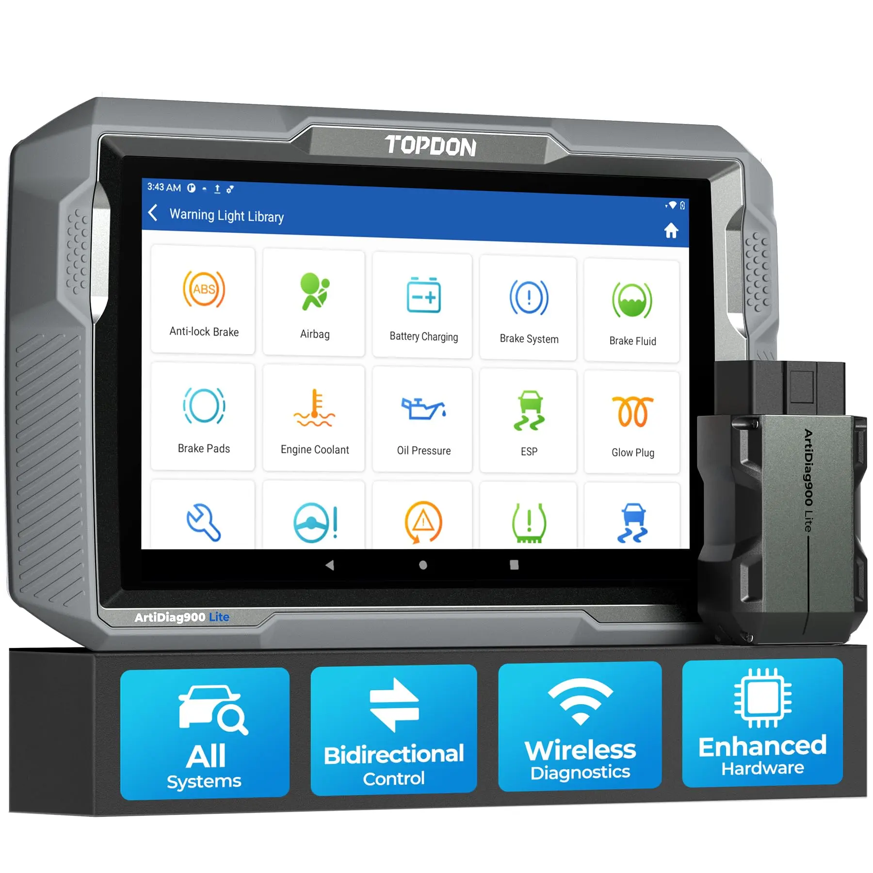 TOPDON  ArtiDiag900 Lite Automotive Diagnostic Tool, Bidirectional Scan Tool,obd2 Scanner fathersdaygift, Digital Automotive Tester, Bluetooth Diagnostic Code Readers & Scanners, Repair, Car Scanner Fixed