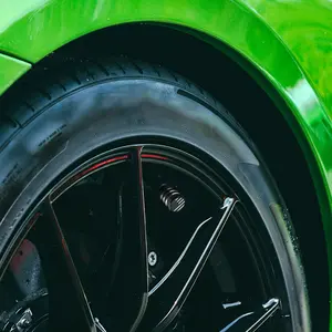 Tire Valve Stem Cap Cover - (5 Pack) Tire Air Cap Metal with Plastic Liner Corrosion Resistant Leak-Proof American Flag for Car Truck Motorcycle Bike Black