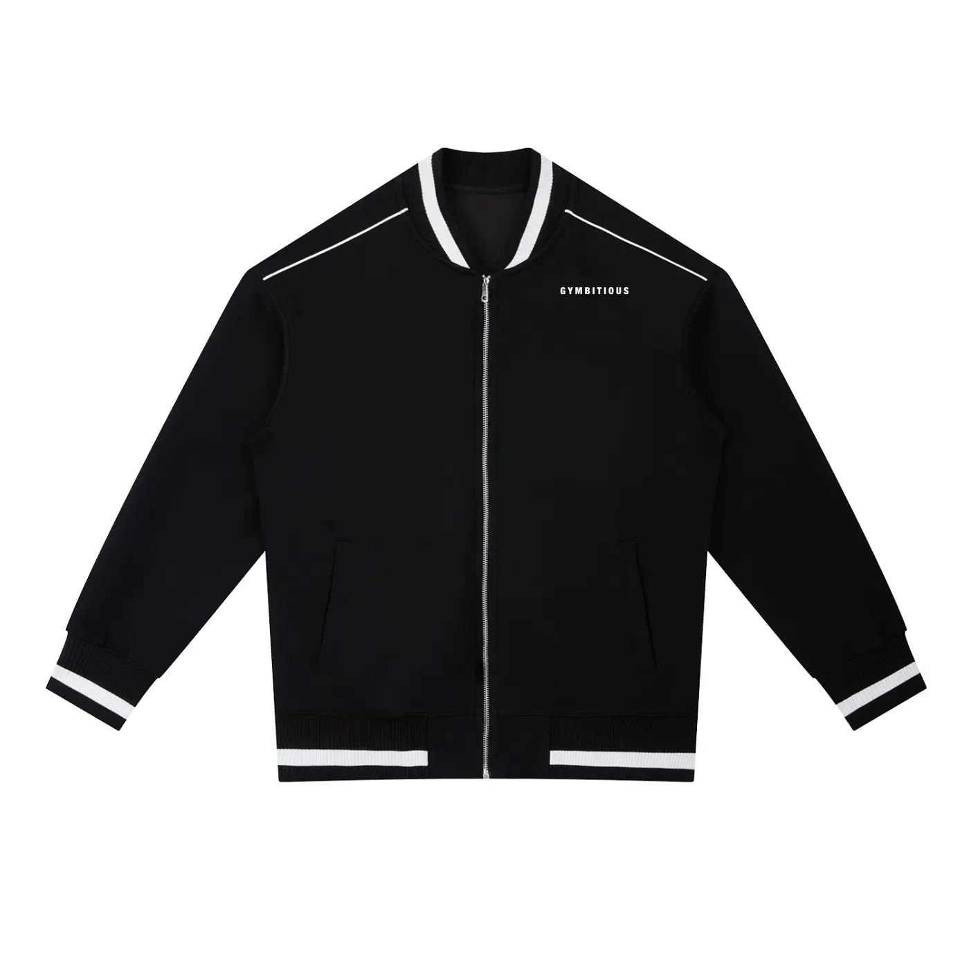 GYMBITIOUS MINIMAL VARSITY BOMBER JACKET