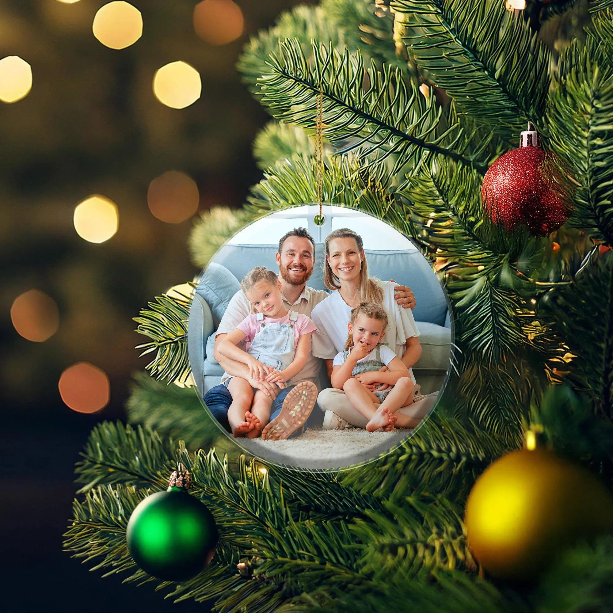 Custom Photo Christmas Ornament, Christmas Tree Decorations, Personalized Picture Ornament, Acrylic Ornament, Christmas Photo Decor