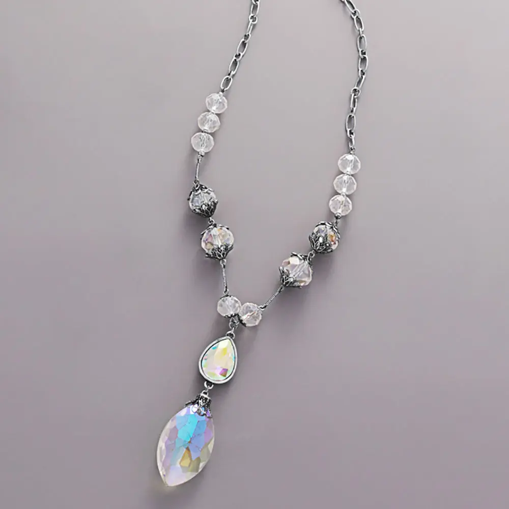 Faceted Marquise stone pendant