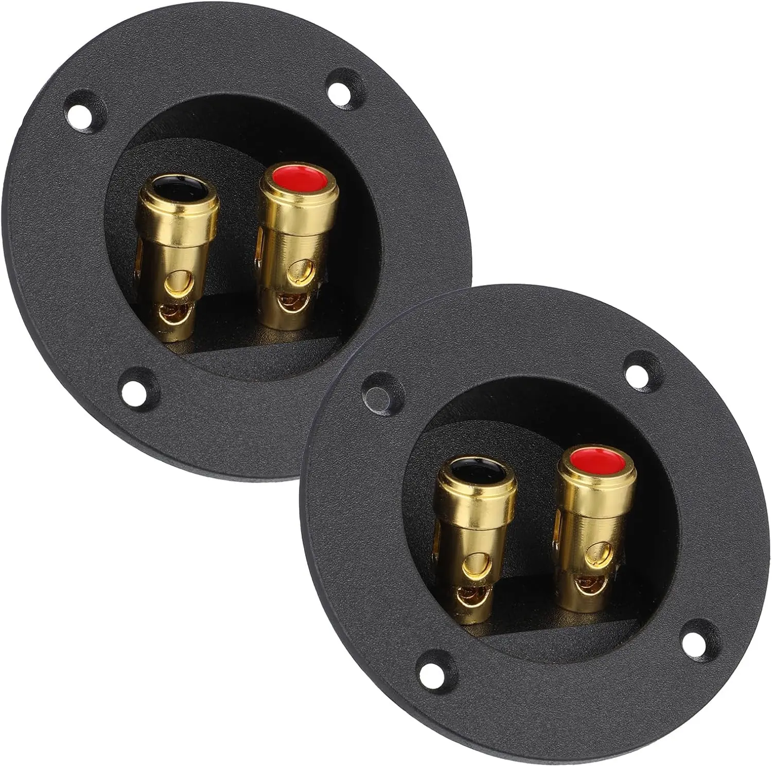 2 count 3 Inch Speaker Box Terminal Cup Round Speaker Wire Connector Double Binding 2 Way Spring  Jacks Subwoofer Box Terminal Plugs Binding  Cup Connectors for   Stereo