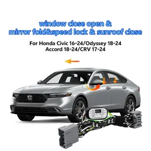 Auto Car Window Sunroof Close Open Side Mirror Folding Gear Door Lock Module Kit For Honda Accord 18-24 / Civic 16-24 / CRV 17-24 / Odyssey 17-24 Newly Upgraded , Plug and Play