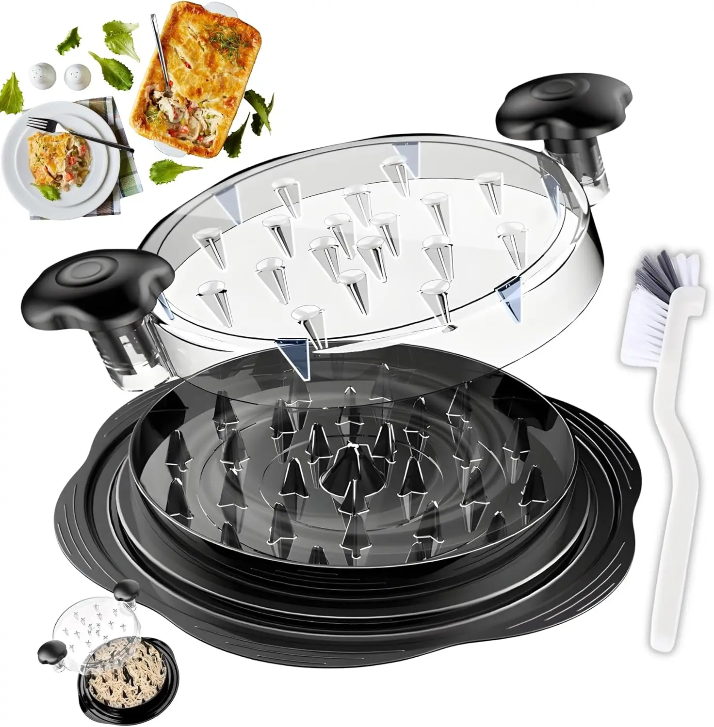 Clear Meat Chopper, Manual Chicken Breast ShredderTool, Portable Meat Chopper for Daily Use, KitchenUtensils