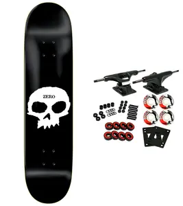 Zero Skateboard Complete Single Skull Logo Black/White 8.5"