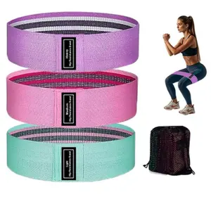3-piece set of fitness training resistance bands, peach-shaped hip squat resistance bands, elastic bands for men and women's exercise, suitable for hip and leg lifting, Pilates elastic bands, super durable and not easy to break, Workout Bands