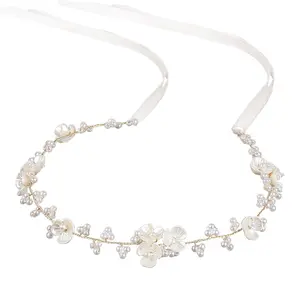 Z-HDW60   Flower Girl Hair Accessory, Pearl Headpiece for Girls and Women, Wedding, Birthday, Party, and First Communion