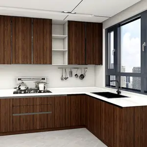 1 Roll, Walnut Wood Grain Stickers, Self-Adhesive Wallpaper For Furniture Renovation, Brown Retro Wood Grain PVC Removable Wall Stickers, Suitable For Cabinets, Wardrobes, Tables, and Doors, Diy Wallpapers